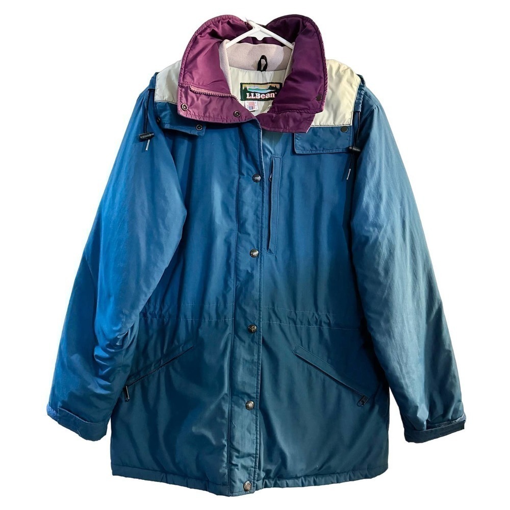 L.L.Bean Vintage Men's Penobscot Insulated Parka Jacket Blue USA Made Thinsulate